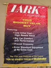RARE 1960's Studebaker Lark Original Dealership Advertising Sign Banner picture