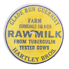 4 Vintage Glade Run Guernsey Farm Milk Bottle Caps | 1930's 42mm | Tuberculin picture
