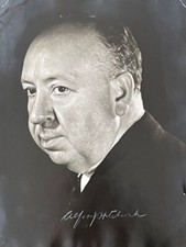 ALFRED HITCHCOCK SIGNED PHOTO, ENORMOUS 11 X 14 VINTAGE SILVER GELATIN picture