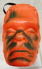 1964 Frankenstein Glenn Strange Clintoy Blow Mold Halloween Candy Bucket Vintage picture
