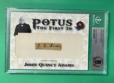 2020 HA POTUS THE FIRST 36 JOHN QUINCY ADAMS CUT AUTOGRAPH BECKETT AUTHENTIC picture
