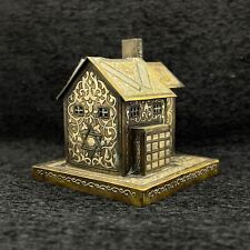 House For Sale Antique 1900 Hammered Box Great Fund Donations Rare Brass Silver picture