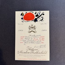 1969 Chateau Mouton Rothschild Wine Label Specimen Signed Joan Miro 1/75 Rare picture