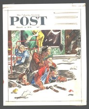 Saturday Evening Post Try out cover by John Lehti      DC Comic Artist picture