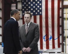 Elon Musk Tesla Signed Autograph 8x10 Photo w/ President Barack Obama JSA COA picture