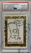 1993 Skybox The Simpsons Matt Groening Original Art DeBart PSA 10 Autograph picture