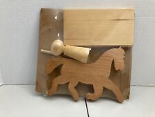 Vintage Antique Wooden Carousel Horse Toy Display Figurine - 14