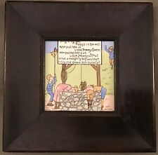 AETCO Faience Framed Pottery Tile Nursery Rhyme “Ding Dong Bell” Arts & Crafts picture