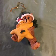 NEW BEAR IN SANTA HAT WITH STAR CHRISTMAS ORNAMENT picture