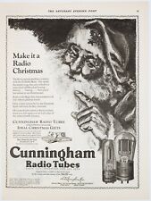 Cunningham Radio Tube ad Saturday Evening Post 1950 Santa Vintage Christmas picture