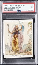 1937 JOHN PLAYER & SONS FAMOUS BEAUTIES #2 THE QUEEN OF SHEBA PSA 5 picture