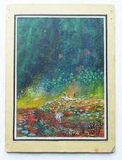 DOUG CHAFFEE ORIGINAL ROCKET SCI FI SPACE PAINTING - FORREST J ACKERMAN - 1968 picture