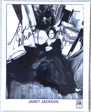 Janet Jackson Signed In Person RARE 1995 B&W Promo Press Photo - Authentic picture