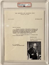 Robert Oppenheimer Signed Institute of Advanced Study Letterhead – PSA Mint 9 picture