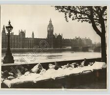 Hospital Patients Sunshine on Thames w Big Ben LONDON 1931 Press Photo picture