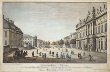 Berlin Sous Il Linden Original Color Engraving on Copper Rosenberg 1780 Mounted picture