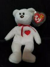 TY BEANIE BABY VALENTINO WHITE BEAR WITH TAG ERRORS VALENTINE'S DAY picture