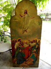 19C Large Antique Russia Russian Church  Ascension of God Icon 64 x 28 inch picture