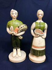 Sylvia Hood Original Pasadena Ca Chalkware Migrants Harvest 2 Figurines Pair   picture