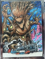 *1/1 Black Foil Sketch Card* GROOT x ROCKET CHRIS MEEKS 2025 Topps Chrome Marvel picture