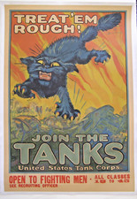 Treat 'em Rough, Join the Tanks - Original Poster by August William Hutaf, 1918 picture