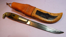 '30s' vintage Finnish horse-head Kauhava w/custom leather-sleeved scabbard-used picture