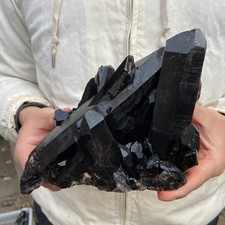 4.3lb Natural Smoky Black Quartz Crystal Cluster Raw Mineral Specimen healing picture