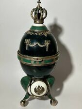 Antique Imperial FABERGE Silver & Enamel Easter Egg Desk Clock Nicholas II c1900 picture