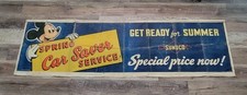 Scarce VHTF Rare Late 1930s WDP 2-Sided Mickey Mouse Sunoco Banner 92