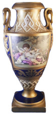 Antique 19tC Coalport / Worcester Porcelain Baxter Scenic Vase Porzellan English picture