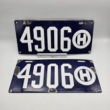 1908 Ohio Porcelain License Plate (Pair) picture