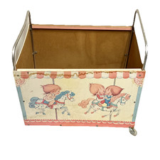 VTG RARE 1980 PASTEL Hallmark BETSEY Clark Rolling Toy Box Storage Cart AS IS picture