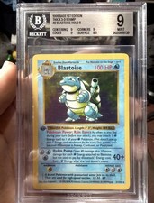 Blastoise 1st Edition 3-D Error Stamp Base Set BGS9 (POP 5) picture