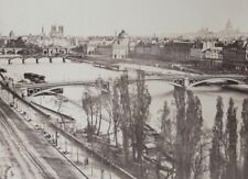 c1865 Attr. Charles Soulier PARIS view of the SEINE from the Louvre albumen print picture