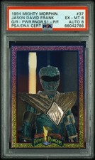 1994 Mighty Morphin Power Rangers The Green Ranger Series 1 🔵 foil Rare PSA 6 picture