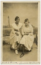 Extraordinary African American Photo 1900 RPPC Lighthouse Boardwalk Black Women picture