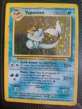 Vaporeon Miscut Pokemon Card Jungle Base Set 12/64 Holo Vtg 1999 1/1 Vintage picture