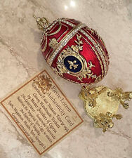 Luxury Red Russian Faberge Egg Ornament Mothers day Faberge Egg Trinket box 24k picture