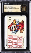 1986 JAPANESE PHONE CARD SUPER MARIO BROS. CGC 10 PRISTINE picture