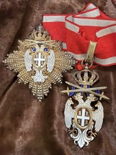 SERBIA Order of the WHITE EAGLE Set Grand Cross With the Brest Star with swords picture