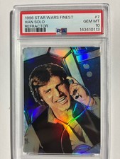 1996 Topps Finest Star Wars #7 Han Solo Refractor PSA 10 Pop 2 picture