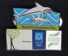ATHENS 2004 OLYMPIC GAMES. STAFF PIN. WORLD ENVIRONMENT DAY. DOLPHINS picture