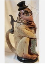 ULTRA RARE 1838-1923 German “Monkey with Top Hat” Character Stein picture