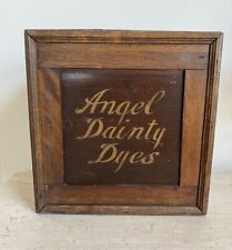 Antique ANGEL DAINTY DYES Display Cabinet Country Store Made in Chicago, IL 1898 picture