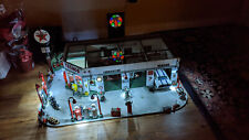 HANDMADE c1960's TEXACO GAS FILL UP STATION DIORAMA LIT UP FIREWORKS W/FIGURES picture