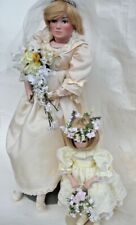 Princess Diana Doll Exquisite Wedding Dress w/Matching Danbury Mint Flower Girl  picture