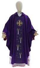 Purple Violet Gothic Chasuble with stole 