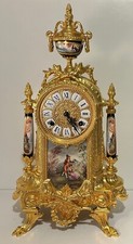 Antique Franz Hermle Lancini Imperial Ormolu Porcelain Gilt Bronze Mantle Clock picture