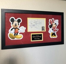 Framed Walter E Disney Signed Autograph Index Card Walt Mickey Beckett COA LOA picture