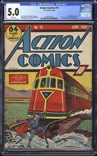 Action Comics #13 CGC VG/FN 5.0 White Pages Scarce 4th Superman Train Cover  picture
